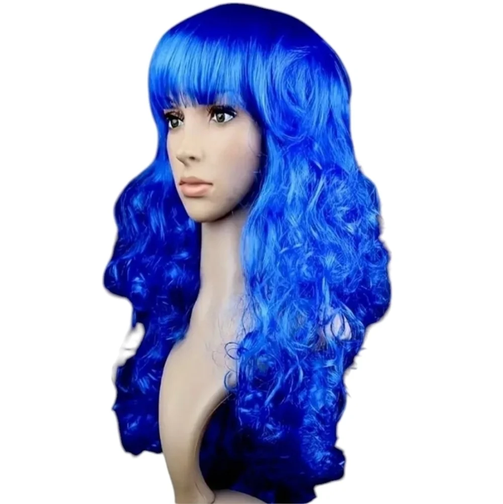 Vibrant Blue Curly Wig 22